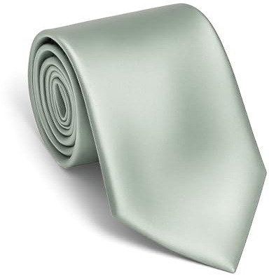 Remo Sartori - Elegante Cravatta Sposo per Cerimonia in Puro Raso di Seta Lucida, Made in Italy, Uomo (Verde Salvia)