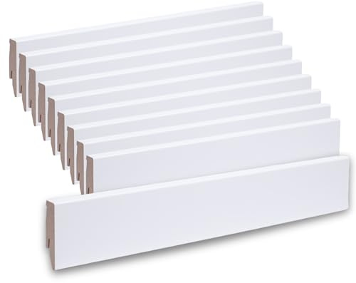 Leiste24 Aktionspaket 26 Meter Sockelleisten 60 mm Weiß