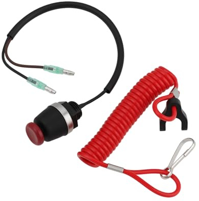 EMSea 1 Set Ensemble Coupe-Circuit pour Moteur Hors-Bord avec Cordon Filetage 15,5 mm Mercury Compatible avec Tohatsu Moteurs