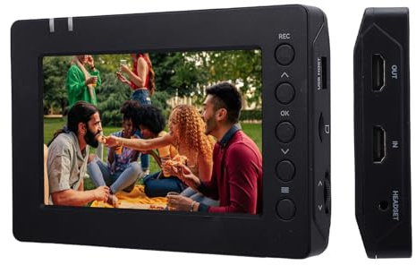 Gugxiom Caja de Captura de Video 4K 30fps 4K HD, Grabadoras DVR con Operación con un Botón para TV, Tarjeta de Captura de Pantalla de 5 Pulgadas para Tarjeta de Memoria U Grabación en
