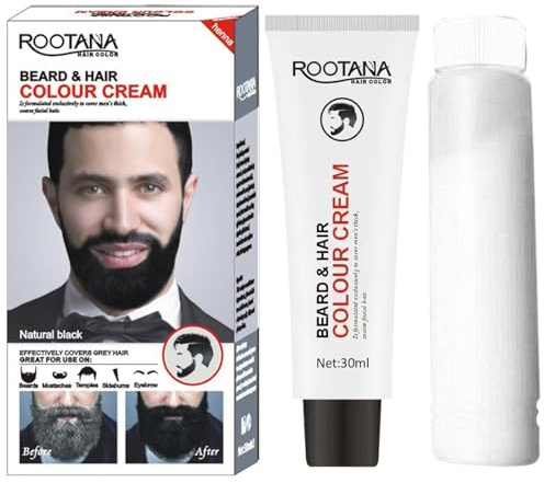 Tinte para barba – 30 ml de aplicación rápida para hombres | Marrón negro