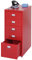 Mendler Rollcontainer Boston T851, Schubladenschrank Stahlschrank, 69x28x41cm 5 Schubladen - rot