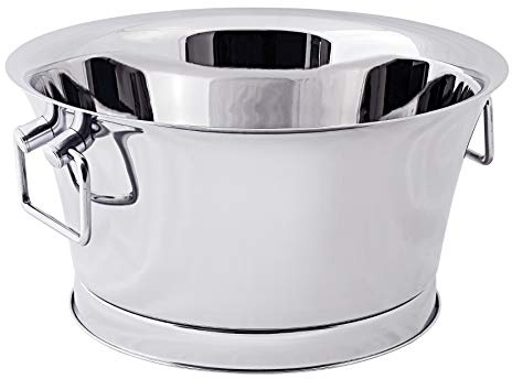 EDZARD Samu - Raffreddatore per champagne (Ø 48 cm, grande) in acciaio inox – Refrigeratore per bottiglie a doppia parete – Refrigeratore per 6 bottiglie – Ciotola per vino, spumante e cubetti di