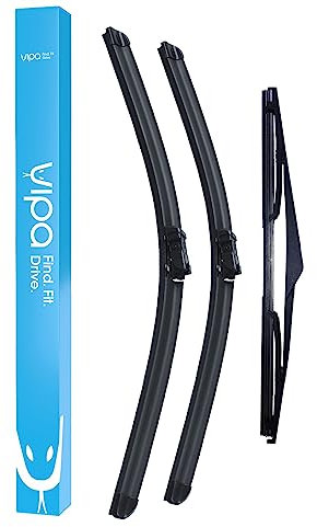 Vipa Car Parts Premium Wiper Blade Set | fits: FORD FIESTA MK7 Hatchback (Sep 2008 to Apr 2018) | All-Weather Performance | Durable, Streak-Free Windshield Wipers | Easy Installation