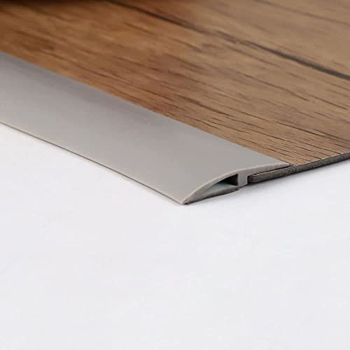 1M Rampe Seuil de Porte Adhesif 5mm-10mm(H), Barre de Seuil Rattrapage PVC Bandes de Transition Sol Rampe de Seuil(Largeur 3.5cm,Gris,Deux Côtés Adhésifs)