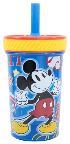 STOR VASO PP ANTIVUELCO CON PAJITA DE SILICONA 370 ML MICKEY MOUSE COOL STUFF