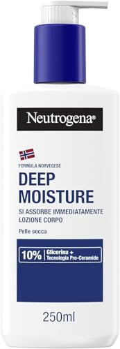 Neutrogena Formula Norvegese Lozione Corpo Idratazione Intensa, Crema corpo per 72h di nutrimento, Crema idratante corpo con 10% Glicerina, Crema corpo idratante pelle secca, 250 ml
