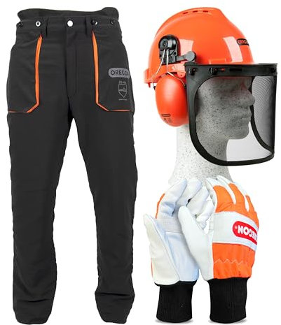 Ensemble de vêtements de sécurité pour tronçonneuse OREGON Type A avec Pantalon Taille 2XL, Casque et Gants Taille L