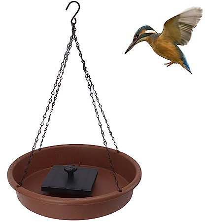 OUCRIY Fontana per Vaschetta per Uccellini 1.4W Energia Solare Appesa Rotonda Pompa per Vasca per Uccellini Ciotola 6 Ugelli Set per Vasca per Uccellini Fai-da-Te per Parchi da Giardino