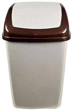 Best House | Swing Bin 35 Liters | Cream | 1 Pc | Waste Bin, Durable, Lightweight Hinged Swing Lid for Kitchen, Office, and Home Use – Odor-Reducing Design - L 36 cm x W 28.5cm x H 55cm
