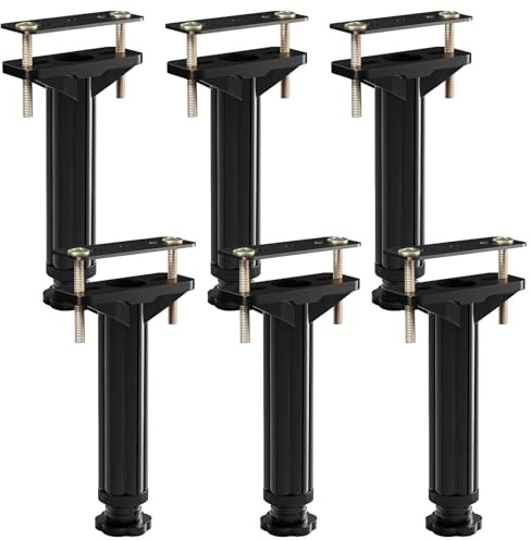 Sacolin for Furniture, 6 Pcs Bed Frame Support Legs, Bed Center Slat, 7.5-12.6 in Adjustable Under Bed Support Beam Leg