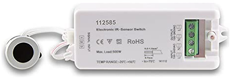 IsoLED LED Wisch-Sensor mit silbernen Sensorkopf, Reichweite bis 6cm, 230V max. 500W