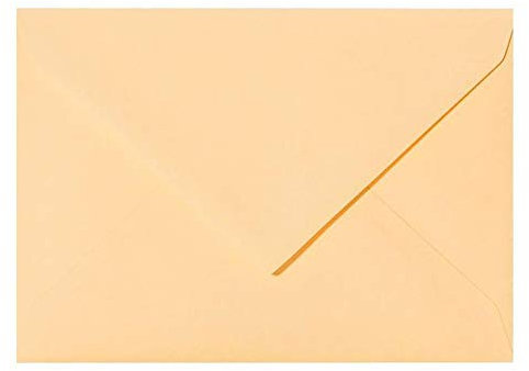 Paper24 75 Briefumschläge DIN C6 114x162 mm, nassklebend, für Einladungen, Grußkarten A6, für Hochzeit, Geburtstag in Gold-Gelb