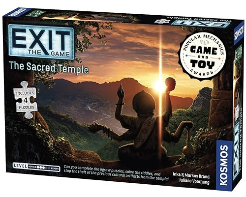 Thames & Kosmos - EXIT: The Sacred Temple Jigsaw Puzzle – Level: 3/5 – Unique Escape Room Game - 1-4 Players - Puzzle Solving Strategy Board Games for Adults & Kids, Ages 10+ - 692877