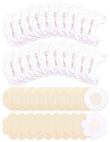 MELLIEX 10 Paar Nipple Cover + 10 Paar Breast Lift Tape, Damen Einweg Unsichtbare Nipple Cover Adhesive Brustwarzenabdeckung Lift-Up Brust Aufkleber