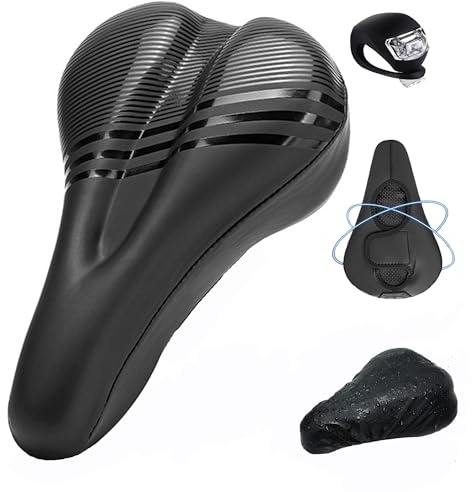 LIBRNTY Housse de Selle de Vélo,Couvre Selle Velo Gel imperméable,Housse de Pluie pour siège de Vélo,Surface en PU améliorée, Selle de Velo Ultra Confortable pour VTT, Vélo de Route
