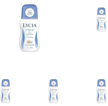 Lycia - Deodorante Roll on Original, Senza Alcool, Efficacia 72 ore, con Microspugne Effetto Asciutto, 50ml (Confezione da 5)