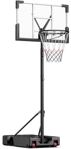 OLOEY Basketball Hoop Outdoor, Portable Basketball Hoops Goals with 45 Inch Shatterproof Backboard for Kids Teenagers Youth Adult