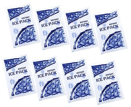 Beaupretty 8pcs Instant Cooling Ice Packs Disposable Cold Compress Bags for Outdoor Relief Lightweight Portable Snowflake Pattern