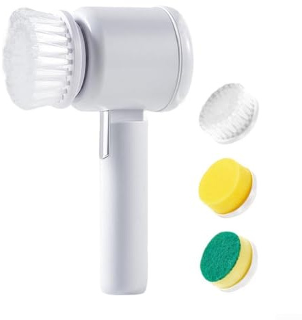 CWOQOCW Spazzola elettrica multifunzione impermeabile per lavare i piatti e la pulizia della pentola, strumento portatile automatico ricaricabile per la casa (bianco)