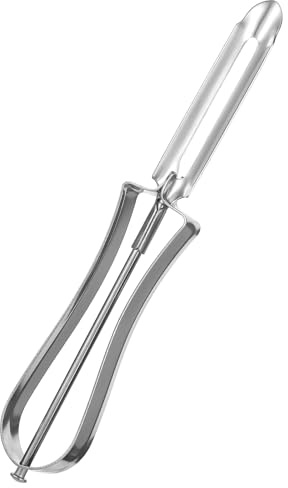 TIESOME 1 Pcs Stainless Steel Vegetable Peeler, Swivel Blade Ergonomic Handle with Potato Eye Remover, Commercial Grade Vegetable Peeler for Potatoes, Carrots, Apples, Dishwasher Safe, Silver
