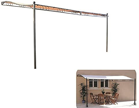 F.LLI CRISPINO S.R.L. Gazebo PERGOLA Giardino 2,50X3,50M Struttura in Ferro Telo Beige