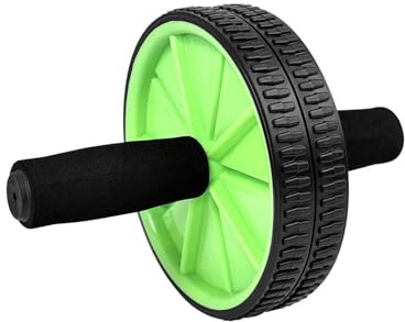 OcioDual Rueda Abdominal, Rodillo Abdominales, Rueda Abdominales con Mango, Ejercicio en Casa, Gym en Casa, Core, Flexibilidad y Fuerza, Roller Gimnasio en Casa, Rodillo Abdominal, Verde