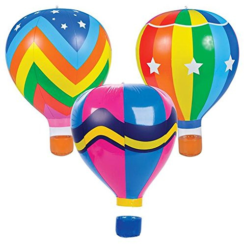(LOT OF 3) 22 Rainbow HOT AIR BALLOONS Inflatables rm4107