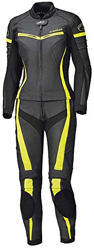 Held Spire 2-Teiler Damen Motorrad Lederkombi, schwarz/gelb, 34