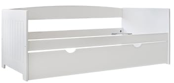 Vep Home - Cama Nido Juvenil Doble - 197x95x70 cm - Estructura de MDF Resistente - Somier Inferior Elevable Incluido - Compatible con Colchón 90x190 cm - Color Blanco Lacado - Vep Home