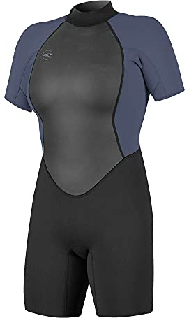 O'Neill Wetsuits Traje de Neopreno Reactor II de 2 mm con Cremallera Trasera para Mujer, Negro/Niebla, 4