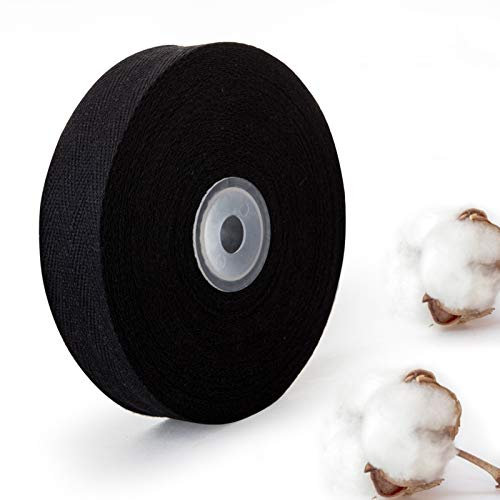 Naler Schrägband Baumwolle Schwarz Borte Texilband für Nähen Näharbeit, 2,5 cm x 15 M