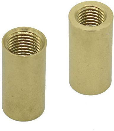 2 Stk. Reduzier Muffe M10x1 / M8x1 d.12x24mm Verbindungsmuffe Messing Röhrchen blank roh Feingewinde