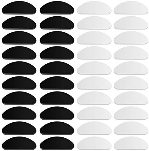 20 Paires Coussinets de Nez Adhésif pour Lunettes Adhésif Plaquettes Nez en Silicone Antidérapante Lunettes de Nez Plaquettes Coussinets Nasaux en Forme D Accessoires pour Lunettes Soleil (Mixte)