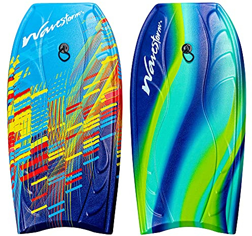 Wavestorm Foam Bodyboard 40 | Bodyboard for Beginners and All Surfing Levels | Complete 2 Pack Board Set Includes Leash, Multi