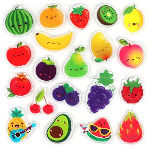 20 PCS Fruits Thick Window Gel Clings for Kids Toddlers
