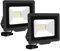 RIGIDON 2x 10W Projecteur d'extérieur Led, 1000 LM Luminaire Exterieur, IP66 étanche Éclairage de Sécurité lampe pour Patio Garage Terrasse Jardin Chantier, 6000K Blanc Froid