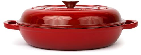 Larder & Vine Enameled Cast Iron Braiser | 3.6QT (Cabernet)