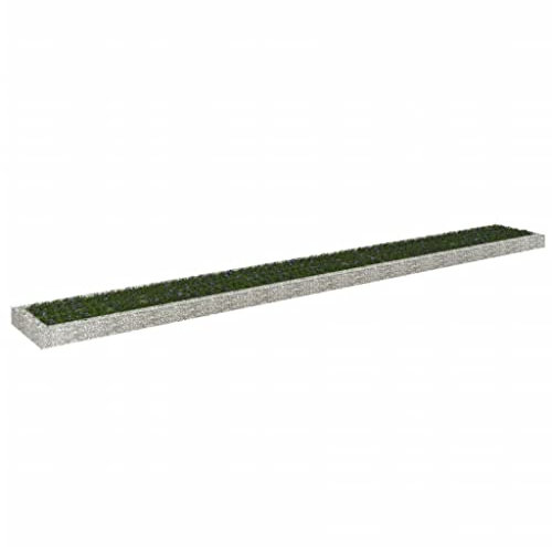 WIFESE Gabion, aiuola rialzata, 800 × 100 × 20 cm, cestino per gabbioni, recinzione, colonna per piante, in pietra