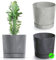 Blumentopf Blumenkübel Übertopf Rund mit Untersetzer TUBO P Beton Effect Pflanzkübel Pflanztopf Matt (Anthrazit, 240)