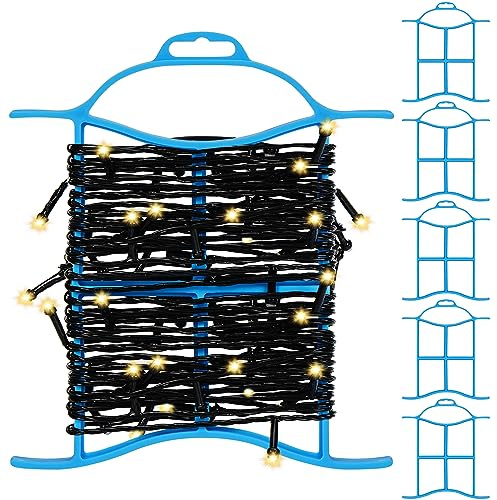 Belle Vous Lot de 6 Enrouleurs Organisateurs pour Guirlandes Lumineuses - Peut Contenir jusqu’à 30 m - Supports de Rangement à Accrocher pour Guirlandes de Noël, Câbles Électriques, Bobines & Câbles