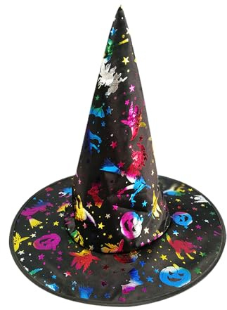 Cappello da Strega e Mago per Halloween - Pieghevole, Nero - per Bambini, Ragazze, Ragazzi e Adulti - Feste di Halloween e Carnevale