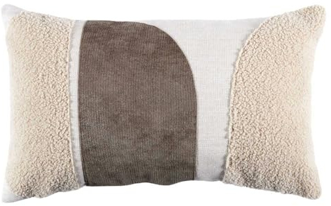 HOME DECO FACTORY - TX0046 Coussin Beige et Crème - Design Moderne - Confort Optimal - Facile à Entretenir - pour Salon, Chambre ou Extérieur - 30x50 cm