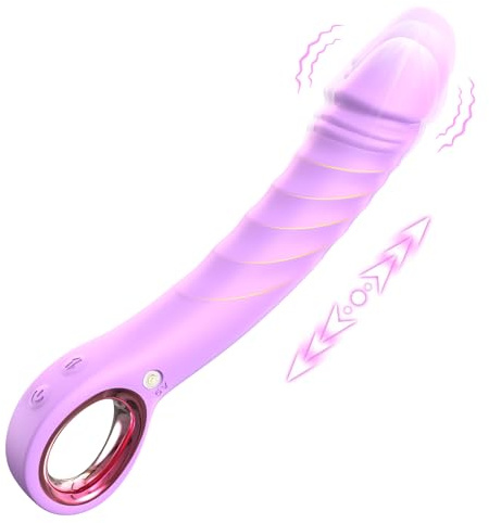 Thrusting Dildo Vibrator-8.3 G Spot Vibrator Womens Sex Toys with 7 Vibrating & 7 Thrusting Modes,Adult Toys Dildos for Women Clitoral & Men Stimulation,Sexual Pleasure Tools for Women (Purple)