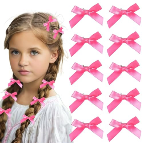 GGUFAY 10 Peines con Lazos, Adecuados para Mujeres y Niñas, Lazos para el Cabello de Seda, Accesorios Ideales(Rosa)