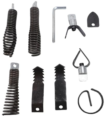 YUEHISY 8Pcs Drain Auger Bits Set - Root Cutter & Multi-Spec Heads for 5/16-3/4 Drain Snake Cable, with Hex Key