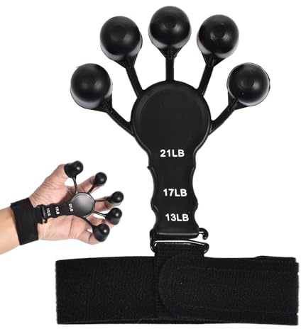 Entraîneur de force des doigts, entraîneur de force de préhension | Renforceur des mains - Exercice de doigt professionnel réglable à 6 niveaux de résistance pour exercice de guitare, aide à la remise
