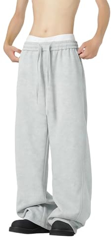 Pantaloni Della Tuta Larghi Da Uomo, Pantaloni Lunghi Uomo Lunghi Elasticizzati Pantalone Palestra Running Sport Pants Felpati Trousers Autunnali Casual Eleganti Con Tasche Per Running Fitness
