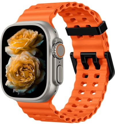 Premium silikonsportband – Compatible with Apple Watch Ultra3/2/1 Series 11/10/9/8/7/6/5/4/3/2/1 (49mm/46mm/45mm/44mm/42mm) – Andningsbart vattentätt band