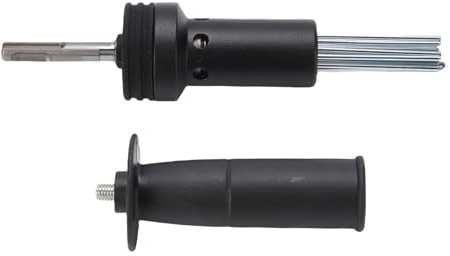 Fafeicy Fixation de Détartreur à Aiguilles pour Marteau électrique, Tige Ronde, 2 Fosses, 2 Fentes, Adaptateur avec Poignée Ergonomique pour L'élimination de la Rouille, Burinage du
